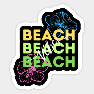 Beach Vibes Hibiscus Sticker